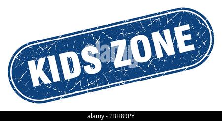 Kinder Zone Schild. Kinder Zone Grunge blaue Marke. Etikett Stock Vektor