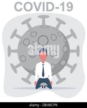 Porträt eines kranken Mannes mit Coronavirus. Coronavirus Konzept. Schützen Sie Ihre Gesundheit. Stock Vektor