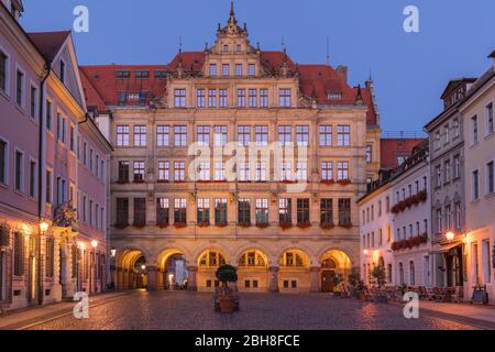Neues Rathaus am Untermarkt, Görlitz, Sachsen, Deutschland Stockfoto