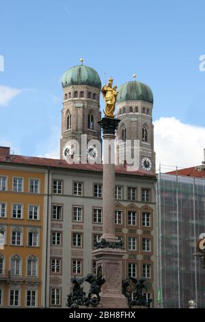 Die Mariensäule in der Bayerischen Landeshauptstadt München die Mariensäule in der Bayerischen Landeshauptstadt München Stockfoto