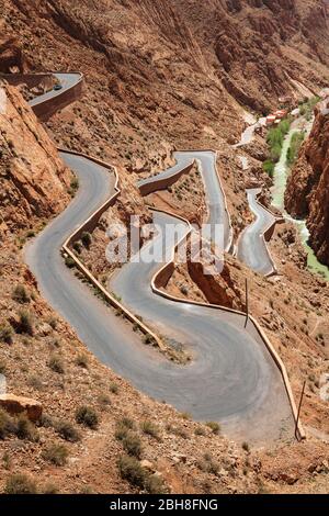 Dades Gorge in der Dadestal, Atlas, Marokko, Al-Magreb, Afrika Stockfoto