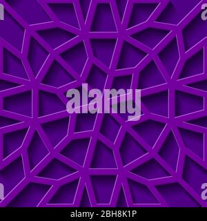Arabisch nahtlose Muster mit klassischen islamischen Kultur Ornament. Lila Hintergrund mit Schatten. Stock Vektor