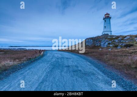 Kanada, Nova Scotia, Louisbourg Louisbourg, Leuchtturm, Dawn Stockfoto