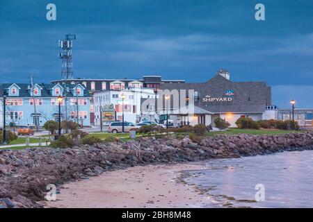 Kanada Prince Edward Island Summerside, Stadt skyine bei Sonnenuntergang Stockfoto