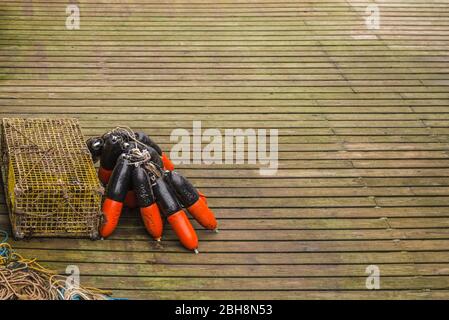 USA, Maine, Mount Desert Island, Bernard, Hummer Bojen Stockfoto