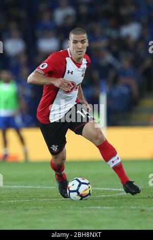 LEICESTER, ENGLAND Oriol Romeu aus Southampton in Aktion während des Premier League-Spiels zwischen Leicester City und Southampton im King Power Stadium, Leicester am Donnerstag, den 19. April 2018. (Quelle: Mark Fletcher, Mi News) Stockfoto