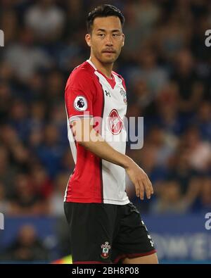 LEICESTER, ENGLAND Maya Yoshida aus Southampton während des Premier League Spiels zwischen Leicester City und Southampton im King Power Stadium, Leicester am Donnerstag, 19. April 2018. (Quelle: Mark Fletcher, Mi News) Stockfoto