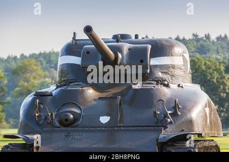 USA, New England, Massachusetts, Hamilton, WW2-Ära amerikanischer Sherman Panzer, die einst von General George S. Patton, ehemaliger Bewohner Stockfoto