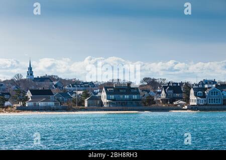 USA, New England, Massachusetts, Nantucket Island, Nantucket Town, hohen Betrachtungswinkel von Nantucket Ferry Stockfoto