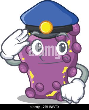 Polizist Maskottchen Design von Shigella trägt einen Hut Stock Vektor