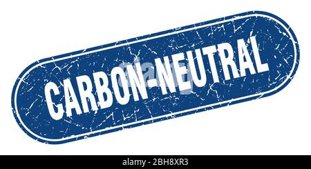 Carbon-neutrales Zeichen. Carbon-neutrales Grunge blaues Zeichen. Etikett Stock Vektor