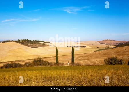 Landschaft in der Crete Senesi Toskana Stockfoto