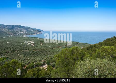 Italien, Mezzogiorno, Apulien / Apulien, Provinz Foggia, Gargano, Mattinata Bucht Stockfoto