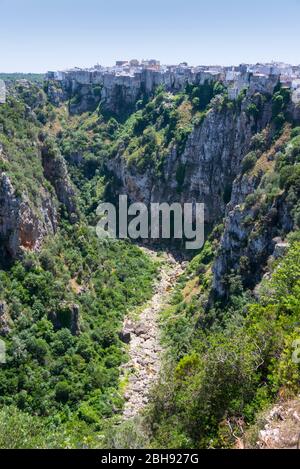 Italien, Mezzogiorno, Apulien / Apulien, Halbinsel Salento, Castellaneta, Schlucht Gravina Grande Stockfoto