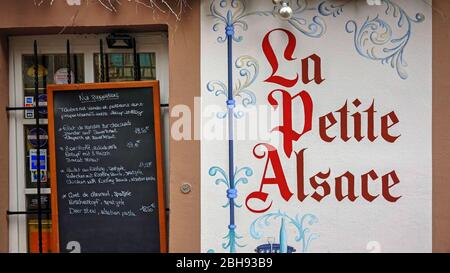 Restaurant La Petite Alsace, Petite France, Strasbourg, Grand Est, Elsass, Frankreich Stockfoto