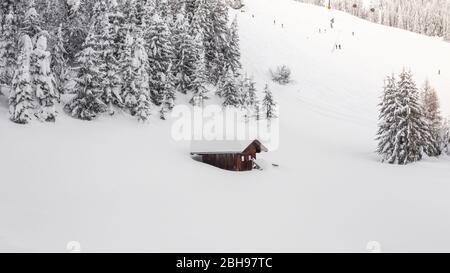 Winterlandschaft bei Söll, Wilder Kaiser, Tirol, Österreich Stockfoto