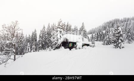 Winterlandschaft bei Söll, Wilder Kaiser, Tirol, Österreich Stockfoto