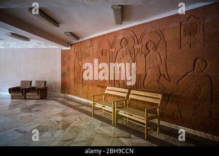 Armenien, Kraljevo, sowjetischen Hotel Gladzor, Lobby Innenraum, ÄH Stockfoto