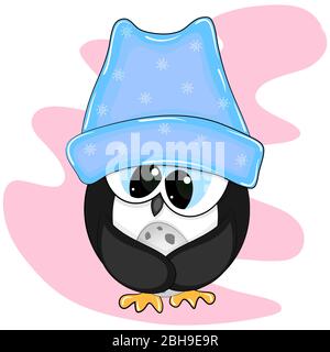 Niedliche kleine Cartoon Pinguin mit Ei. vektor-Illustration. Stock Vektor