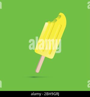 Vektor abstrakte Popsicle. Lemon Flavoured Ice Cream. Hintergrund für den Sommer Plakat oder Werbung Stock Vektor