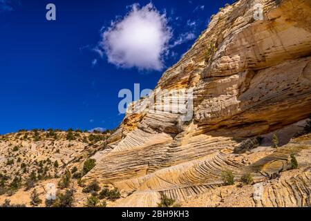 USA, Utah, Kane County, Kanab, Johnson Canyon, Felsformationen an der Johnson Canyon Road Stockfoto