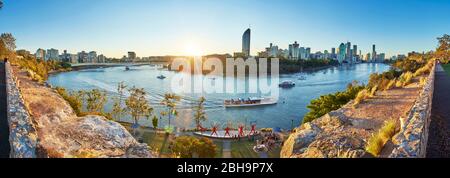 Landschaft, Skyline, Brisbane River, Kangaroo Point Cliffs, Brisbane, Queensland, Australien, Oceania Stockfoto