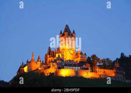 Reichsburg Cochem, Cochem an der Mosel, Mosel, Rheinland-Pfalz, Deutschland, Europa Stockfoto