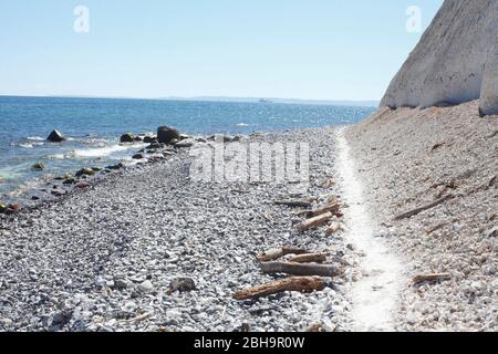 Kreideküste, Strand, Nationalpark Jasmund, Sassnitz, Insel Rügen, Mecklenburg-Vorpommern, Deutschland, Europa Stockfoto