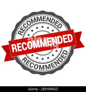 Empfohlene Stempel. Aufkleber. Siegel. Runde Grunge Vintage Band Empfohlenes Zeichen Stock Vektor