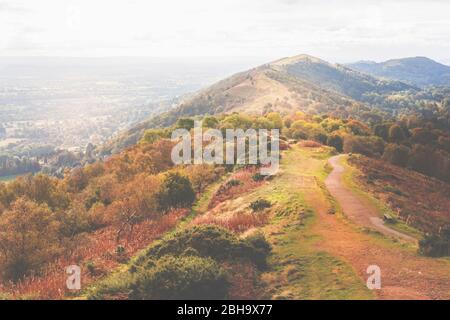 Blick über die Landschaft in Malvern, Malvern Hills, County Worcestershire, Midlands, England, UK Stockfoto