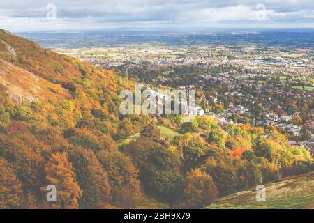 Blick über die Landschaft in Malvern, Malvern Hills, County Worcestershire, Midlands, England, UK Stockfoto