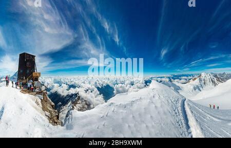 Auf dem Signalkamm, Wallis, Monte Rosa Hütte, Panorama Stockfoto