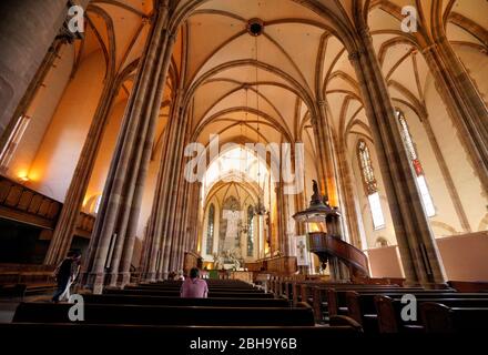 Frankreich, Elsass, Straßburg, Eglise Saint-Thomas, Thomaskirche, innen Stockfoto