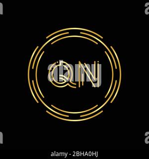Anfangsbuchstabe QN Logo Design Vektor-Vorlage. Digital Abstract Circle QN Letter Logo Design Stock Vektor
