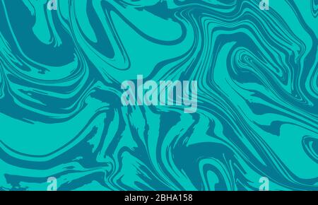 Teal Hintergrund mit wirbelnden Marmor Effekt Muster mit Verflüssigen. Vektor hat Kopierraum mit Platz für Text und Bilder. Ideal für Kulissen, Banner. Stock Vektor