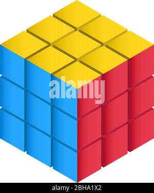 Rubik, tolles Design für jeden Zweck. Abstrakte geometrische Illustration. Stock Vektor