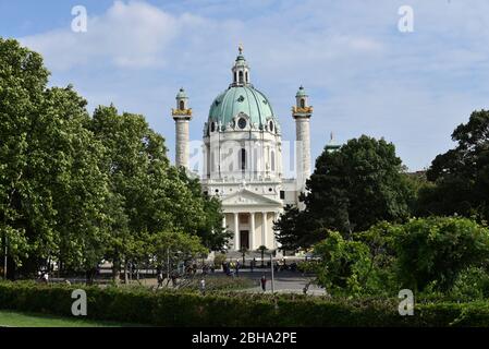 Wien, Wien, Innenstadt, Wiener Karlskirche, 4. Wiener Gemeinde Wieden, Tageslicht, Stockfoto