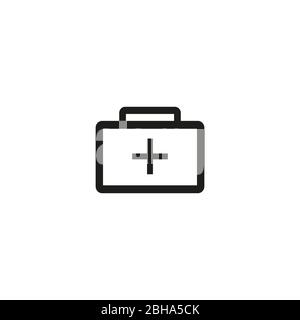 Medizinische Fall Symbol. Erste-Hilfe-Kit Symbol. Einfache Art isoliert Vektor medizinischen Design-Element Stock Vektor