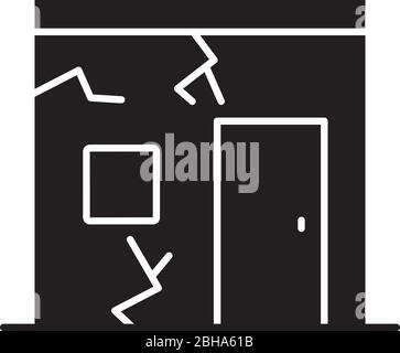 Slums schwarzes Glyph-Symbol Stock Vektor