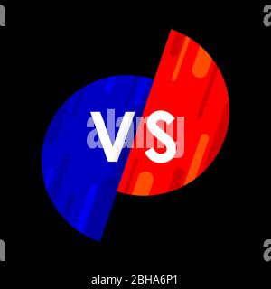 Versus VS Buchstaben Kampf Vektor-Illustration auf Hintergrund in flachem Design mit Halbton Stock Vektor