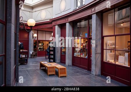 Galerie Bortier Buchhandlungen in Les Galeries Royales Saint-Hubert. Brüssel Stock Reisefotos von Pep Masip / Alamy Stock Photography. Stockfoto