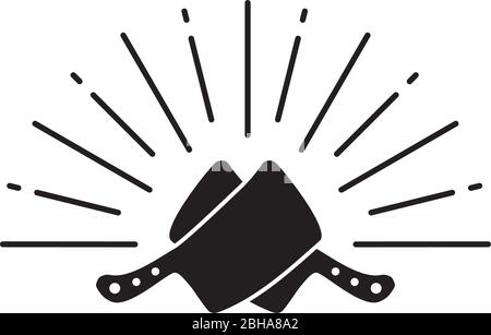 Butcher Logo Design mit Messer Symbol Vektor-Vorlage Stock Vektor