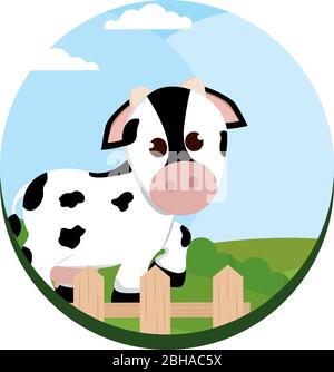 Cute cow Cartoon Stock Vektor