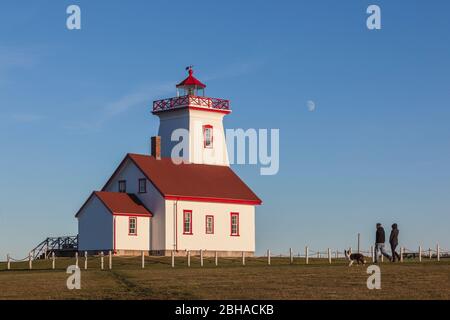 Kanada, Prince Edward Island, Holz Inseln, Holz Inseln Leuchtturm, Sonnenuntergang Stockfoto