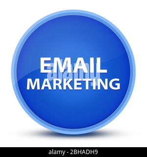 E-Mail Marketing isoliert auf spezielle blaue runde Taste abstrakte Illustration Stockfoto