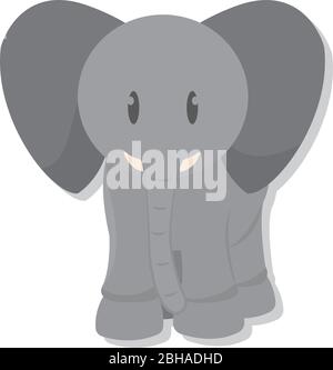 Isoliert niedlichen Elefanten Cartoon Stock Vektor