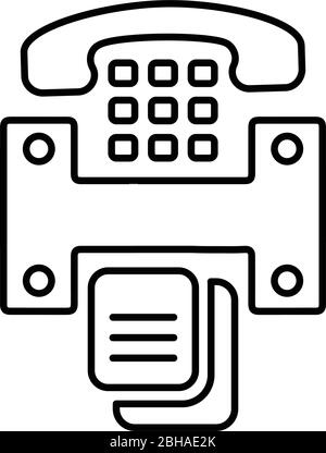 Schönes, sorgfältig gestaltetes Fax-Symbol, Telefon, Druck, Telefon, Kommunikation, Verbindung. Gut organisiert und vollständig editierbar Vektor-Symbol für vecto Stock Vektor