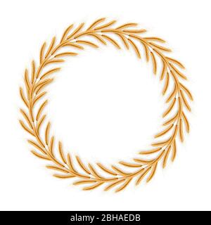 Kranz mit Weizenohren. Rahmen von Stacheln. EPS 10 Stock Vektor