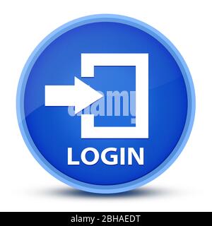 Login-Symbol isoliert auf spezielle blaue runde Taste abstrakte Illustration Stockfoto