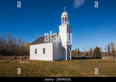 Kanada, New Brunswick, nordöstlichen New Bruswick, Caraquet, Acadian historisches Dorf, die Kapelle Stockfoto